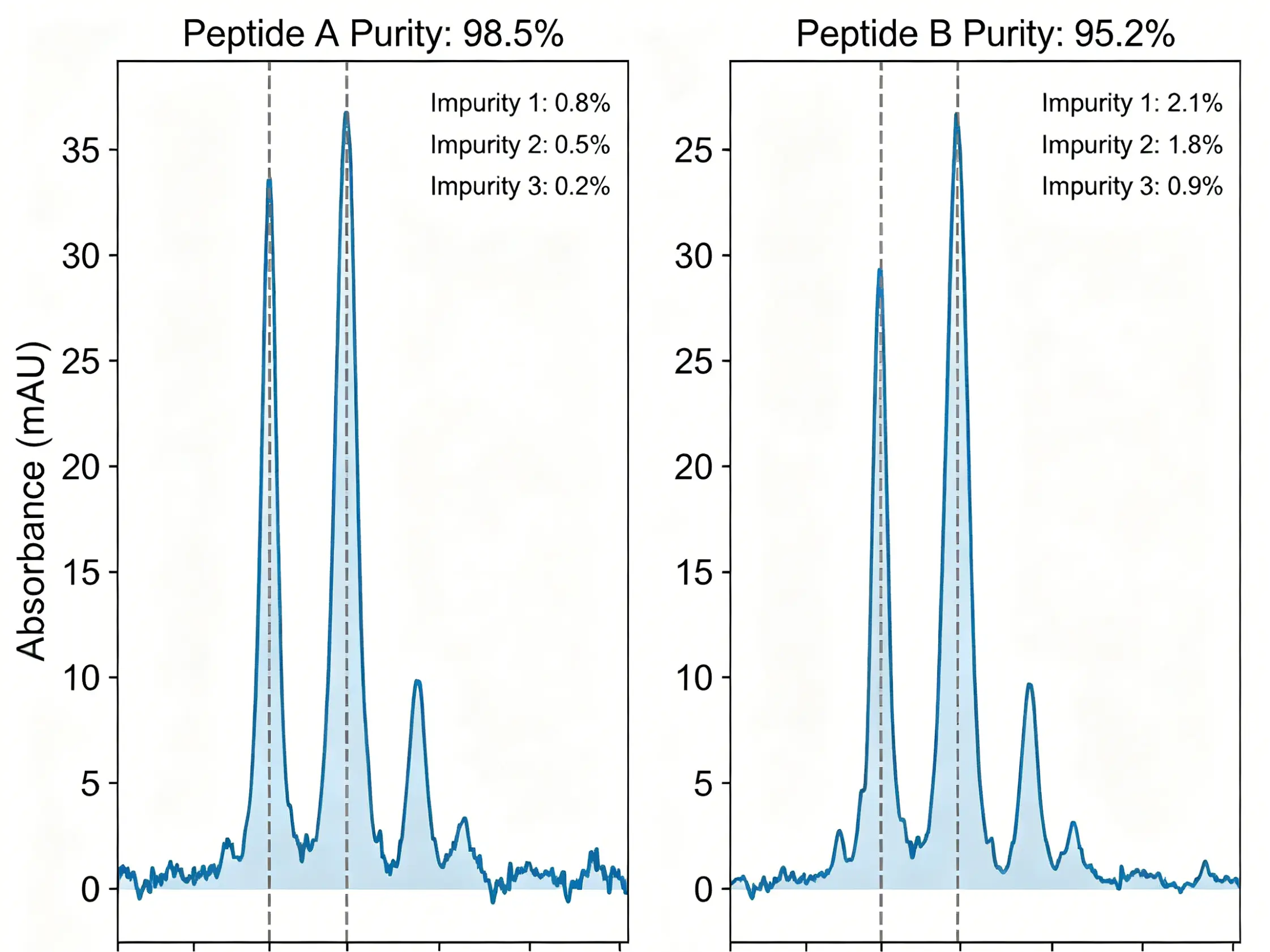 peptide purity testing results comparison